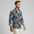 Print Blue Shirt : Party