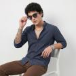 Print Blue Shirt : Party