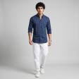 Print Blue Shirt : Party