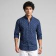 Print Blue Shirt : Party