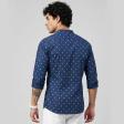 Print Blue Shirt : Party