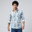 Print Blue Shirt : Party
