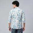 Print Blue Shirt : Party