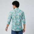 Print Blue Shirt : Party