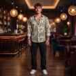 Print Green Shirt : Party