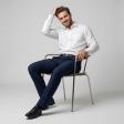 Self Design White Shirt : Business