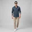 Print Blue Shirt : Party