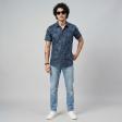 Print Blue Shirt : Party