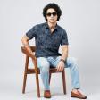 Print Blue Shirt : Party