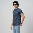 Print Blue Shirt : Party