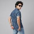 Print Blue Shirt : Party