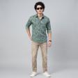 Print Green Shirt : Party