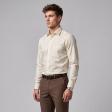 Self Design Cream Shirt : Slim