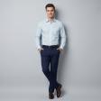 Self Design Aqua Blue Shirt : Slim