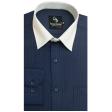 Checks Navy Blue Shirt : Business