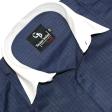 Checks Navy Blue Shirt : Business