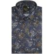 Print Navy Blue Shirt : Party