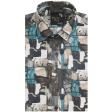 Print Brown Shirt : Party
