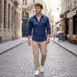 Handpainted Navy Blue Shirt : Ditto