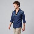 Handpainted Navy Blue Shirt : Ditto