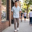 Print Blue Shirt : Party