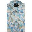 Print Blue Shirt : Party