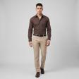 Self Design Brown Shirt : Business