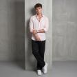 Self Design Pink Shirt : Slim