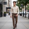 Self Design Fawn Shirt : Slim
