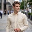 Self Design Fawn Shirt : Slim