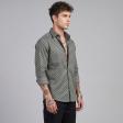 Print Green Shirt : Slim