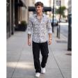 Print Gray Shirt : Slim