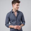 Print Gray Shirt : Slim