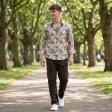 Print Brown Shirt : Slim