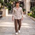 Print Brown Shirt : Party