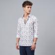Print Blue Shirt : Party