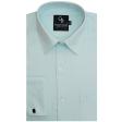 Self Design Aqua Blue Shirt : Business