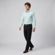Self Design Aqua Blue Shirt : Business