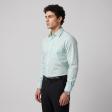 Self Design Aqua Blue Shirt : Business