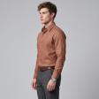 Self Design Fawn Shirt : Business