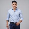 Self Design Light Blue Shirt : Business
