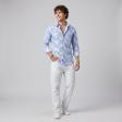 Print Blue Shirt : Party