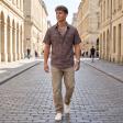 Print Brown Shirt : Party