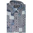 Print Blue Shirt : Party