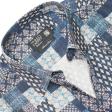 Print Blue Shirt : Party