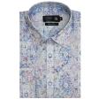 Print Blue Shirt : Party