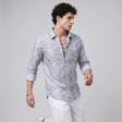 Print Blue Shirt : Party