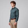 Self Design Dark Green Shirt : Business