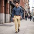 Checks Navy Blue Shirt : Business