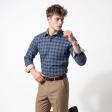 Checks Navy Blue Shirt : Business